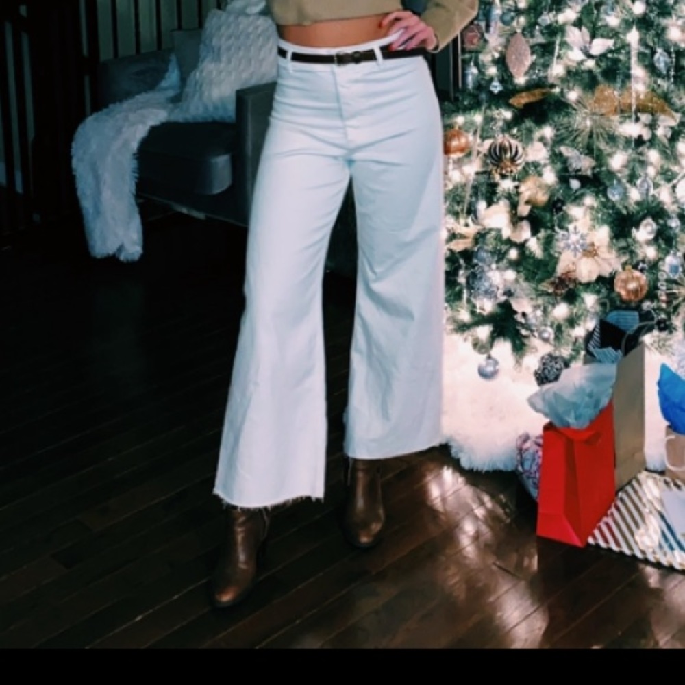 Zara Marine Straight White Jeans